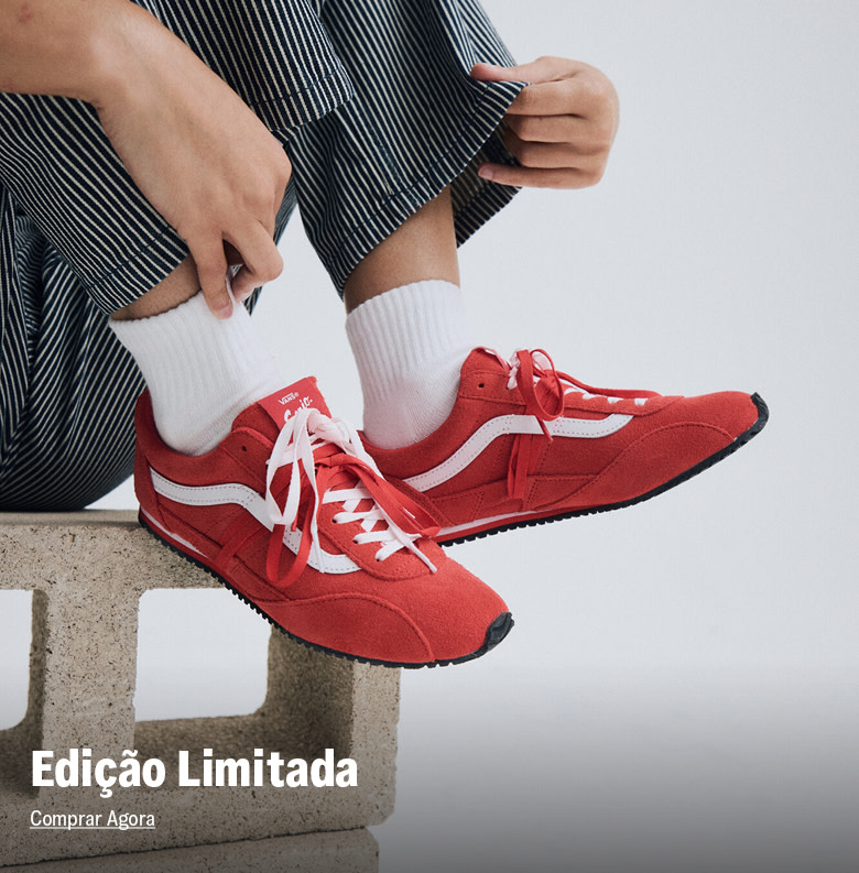 Tênis super lowpro trainer vermelho com sidestrape branca