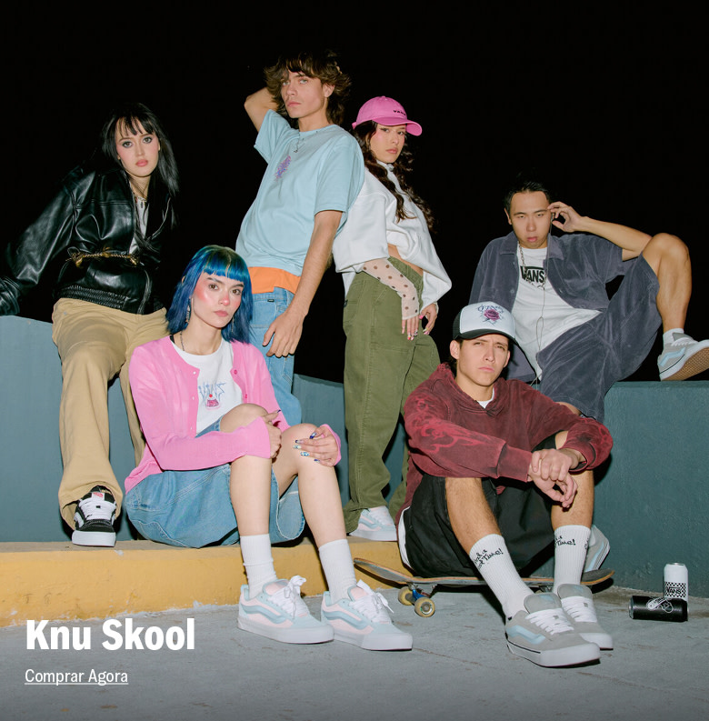 Jovens usando tênis knu skool lançamento