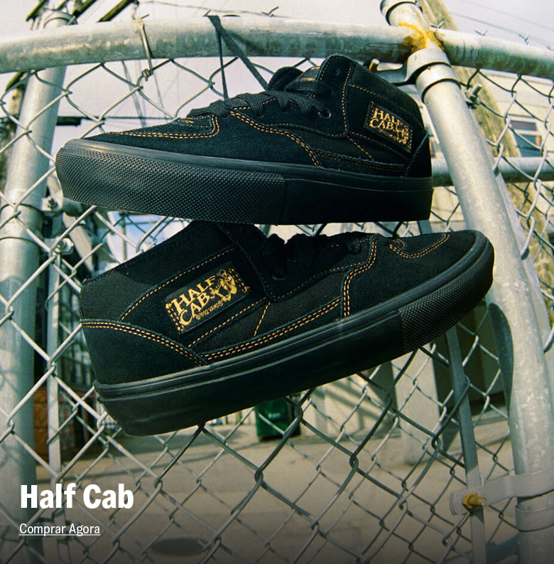 Tênis Vans Half Cab preto e amarelo neon