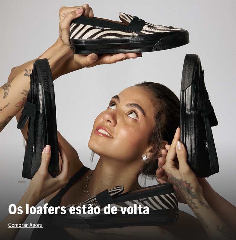 Loafers Vans com estampa de zebra e preto